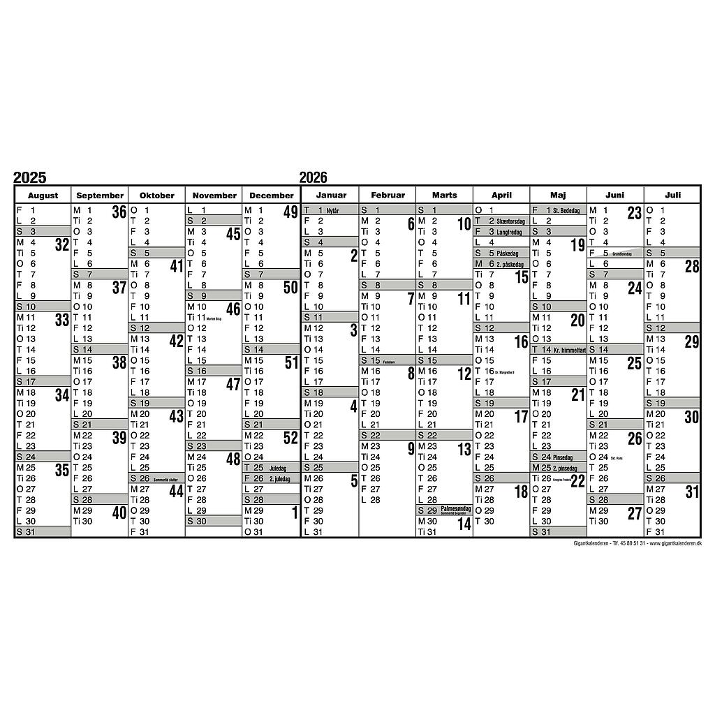 Skolekalender 2025-2026